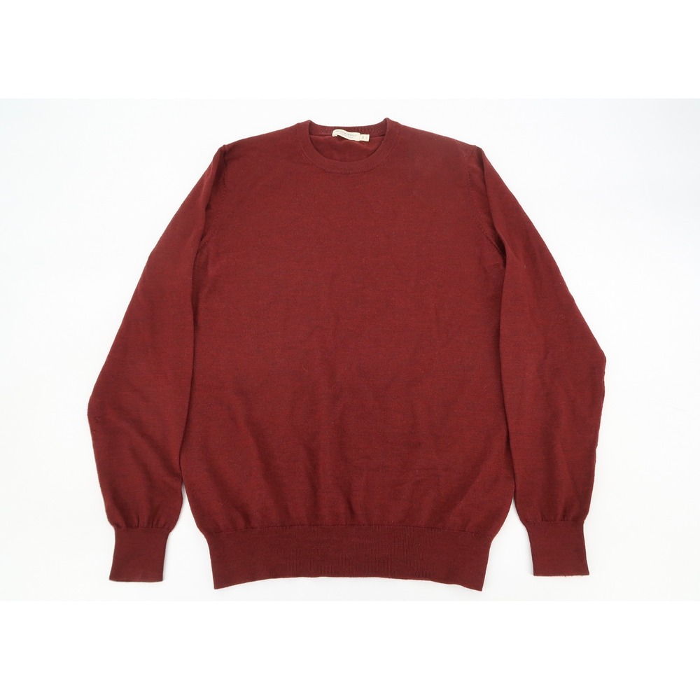Suitsupply Sweater Mens Small Burgundy 100% Merino‎ Wool Crewneck SW1102